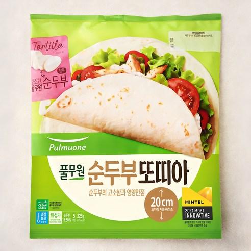 풀무원 순두부 또띠아 20cm 5입, 225g, 1개 - 기타 즉석요리 | 쿠팡
