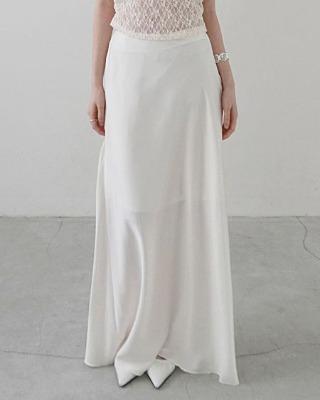 glow satin flare skirt (3color)