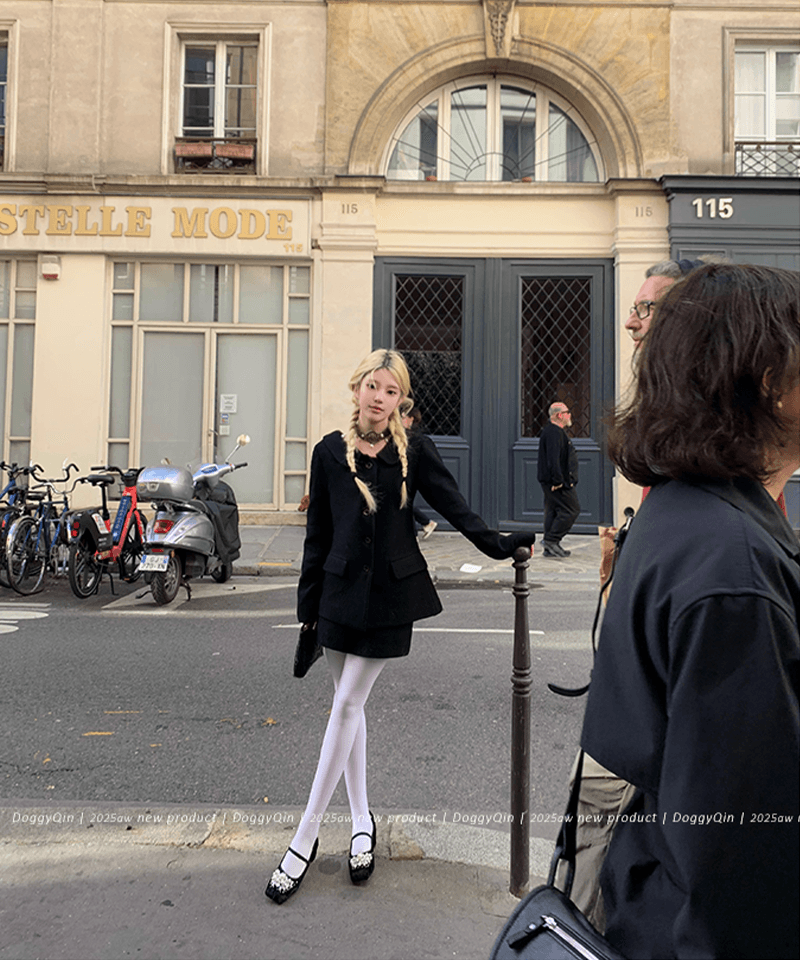 오픈카라 울100 자켓 스커트 투피스 (개별선택)