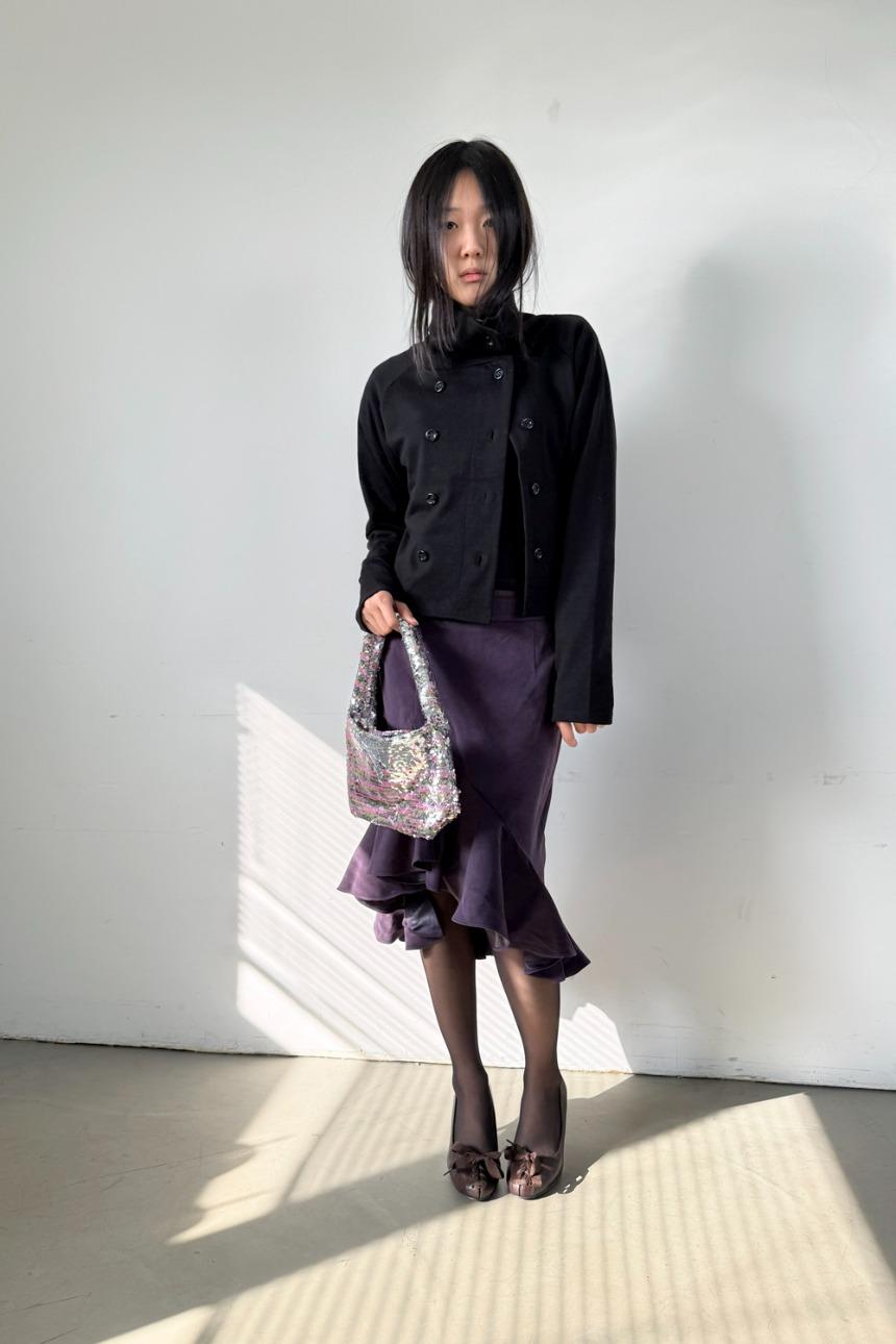 aubergine petal skirt (2color)