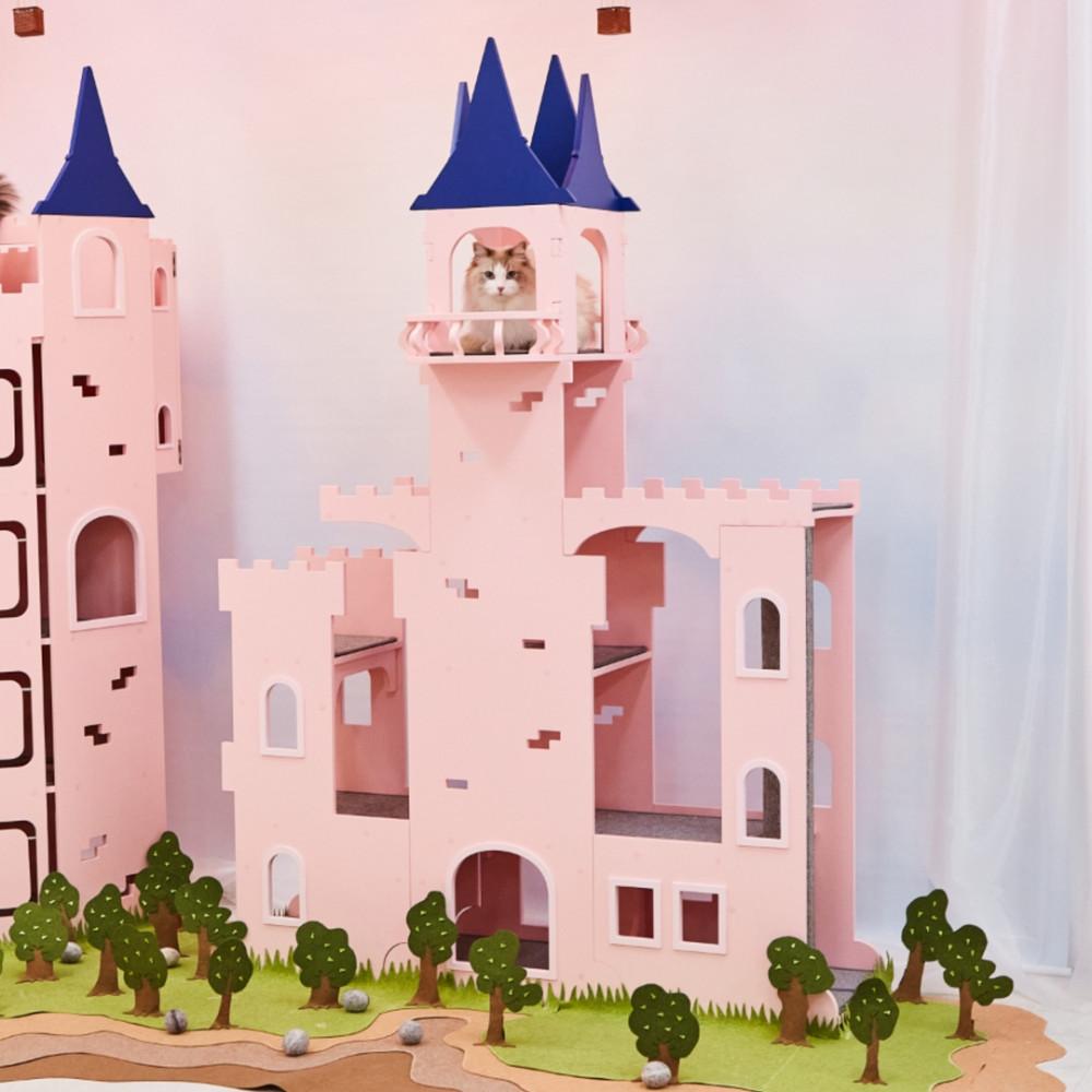 퍼르르펙트 원목 고양이 캣타워 캐슬 냥랜드 핑크 자작나무 고무나무 purrfect