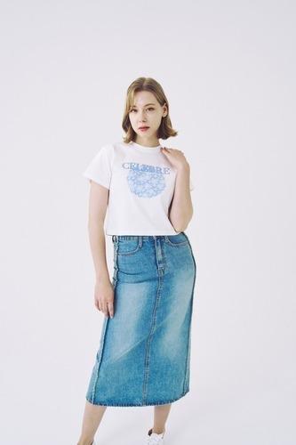 HYDRANGEA CELEBRE CROP T-SHIRT (WHITE)