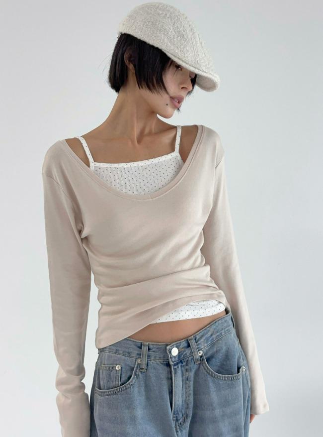 면모달딥브이슬림루즈긴팔티 시크릿오즈 ozbridge