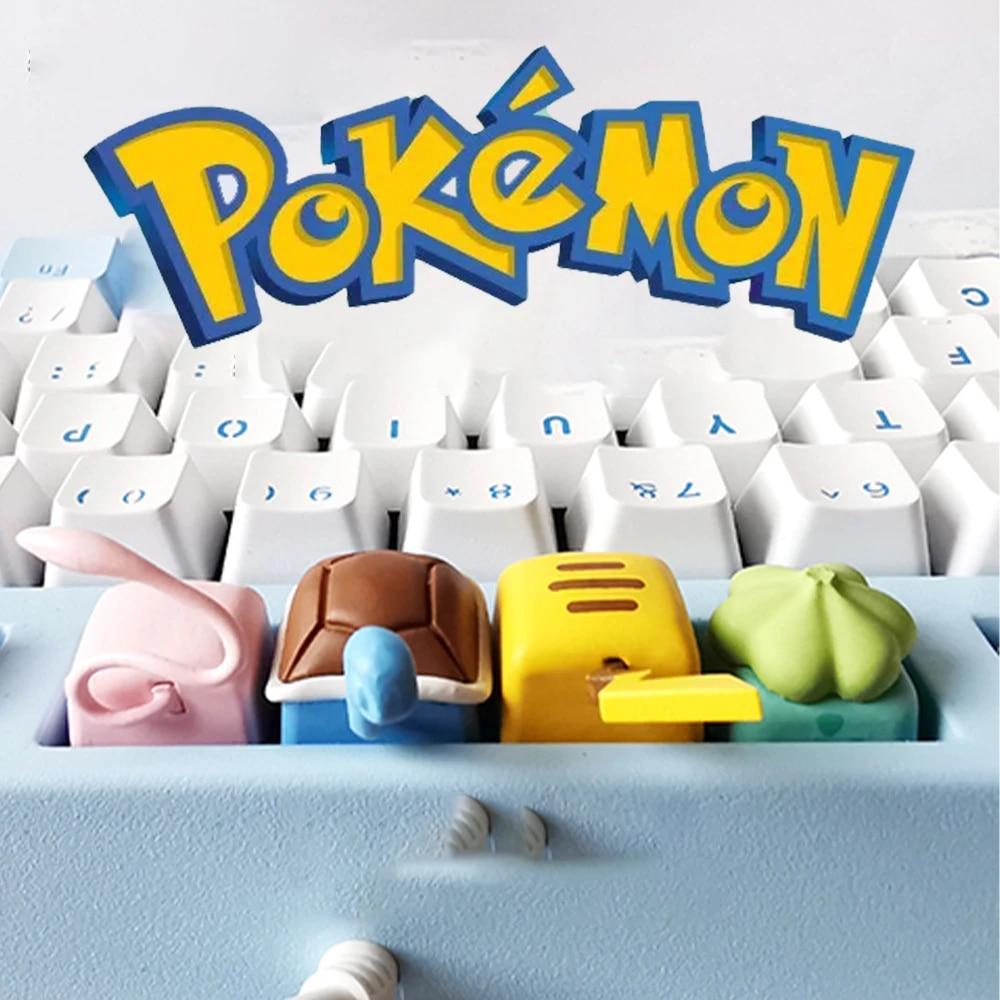 포켓몬 키보드 크로스 축 키 캡 피카추 Gengar Charmander Squirtle 귀여운 수지 키 캡, Diy 기계식 키보드 액세서리 선물