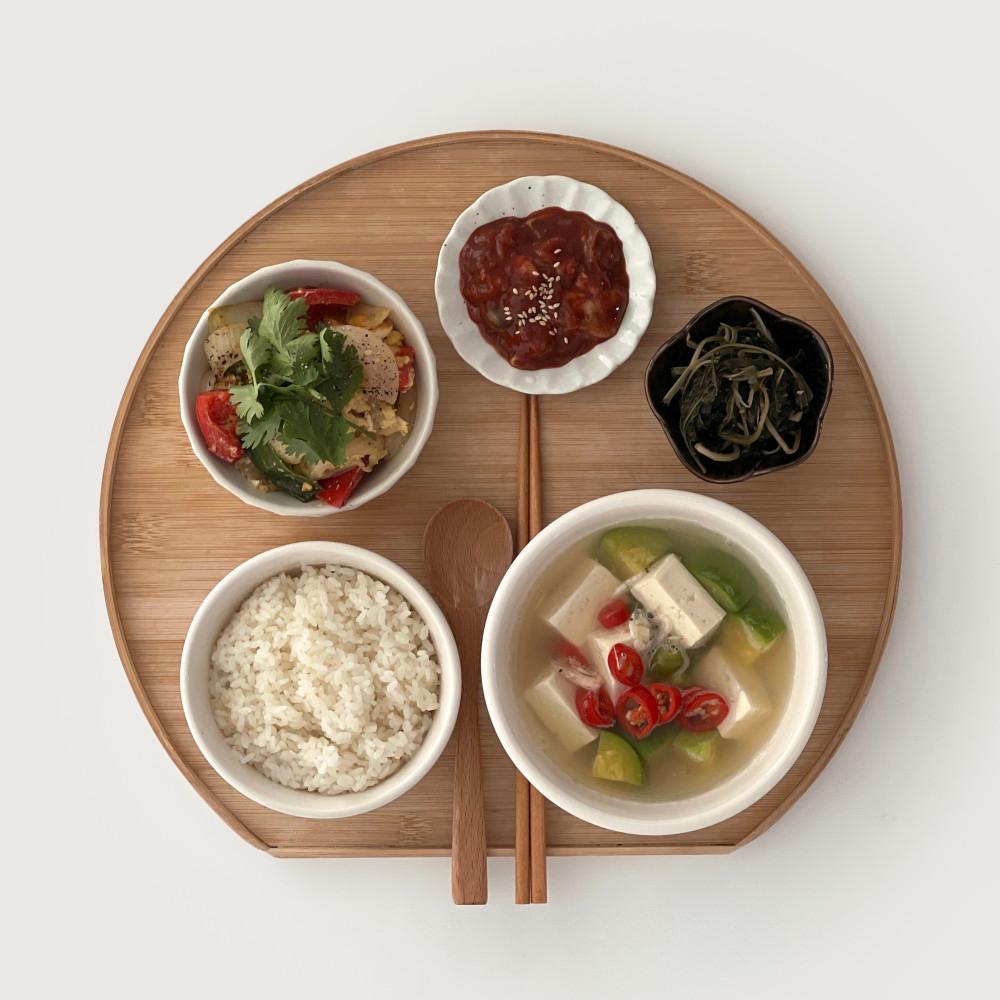 우드 반달 트레이