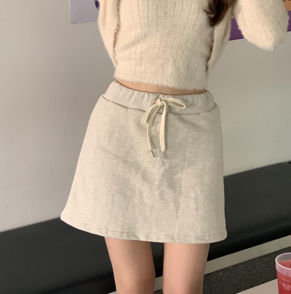 요거트 트레이닝 셋업 - 봄 러블리 미니 스커트 팬츠 치마바지