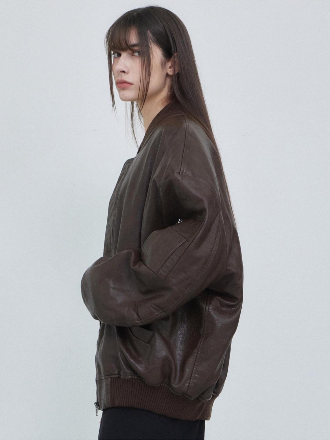 [공효진,김혜수 착용] NORMOR(노머) Leather Jacket Brown