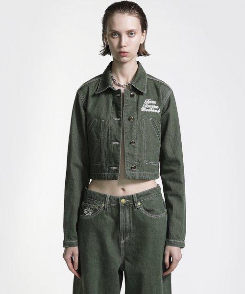 FFB 컬러 데님 자켓 - 그린