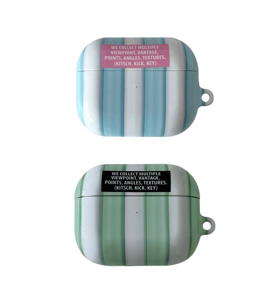 Cylinder -sky. pink / green. black  에어팟 하드 케이스 (유광)