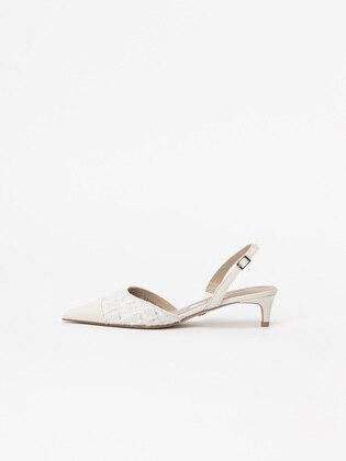 Chloe Slingbacks in Ivory Tweed