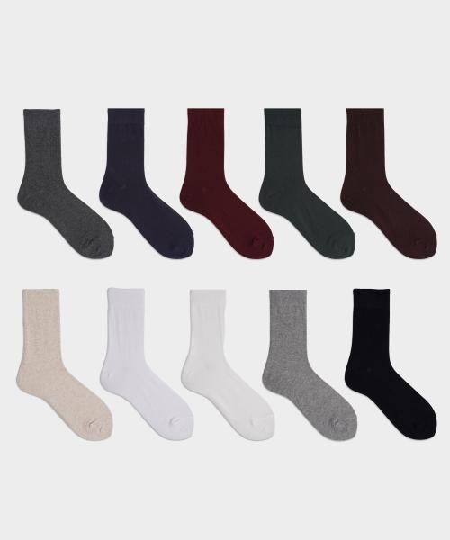 삭스팩토리(SOCKS FACTORY)  [5PACK] 남성 장목 무지 양말 10color - 사이즈 & 후기 | 무신사