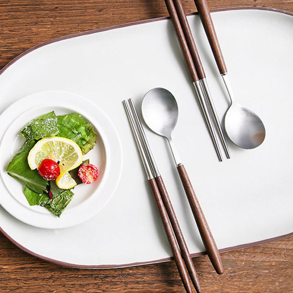 벨류세라믹 디니스 월넛우드 숟가락 젓가락 수저세트 퀴진드마망