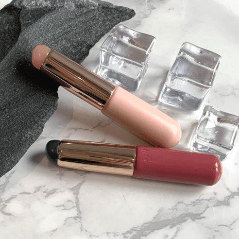 [2개] THE압구정언니 실리콘 립 브러쉬 메이크업 휴대용, 누드+로즈, 2개입