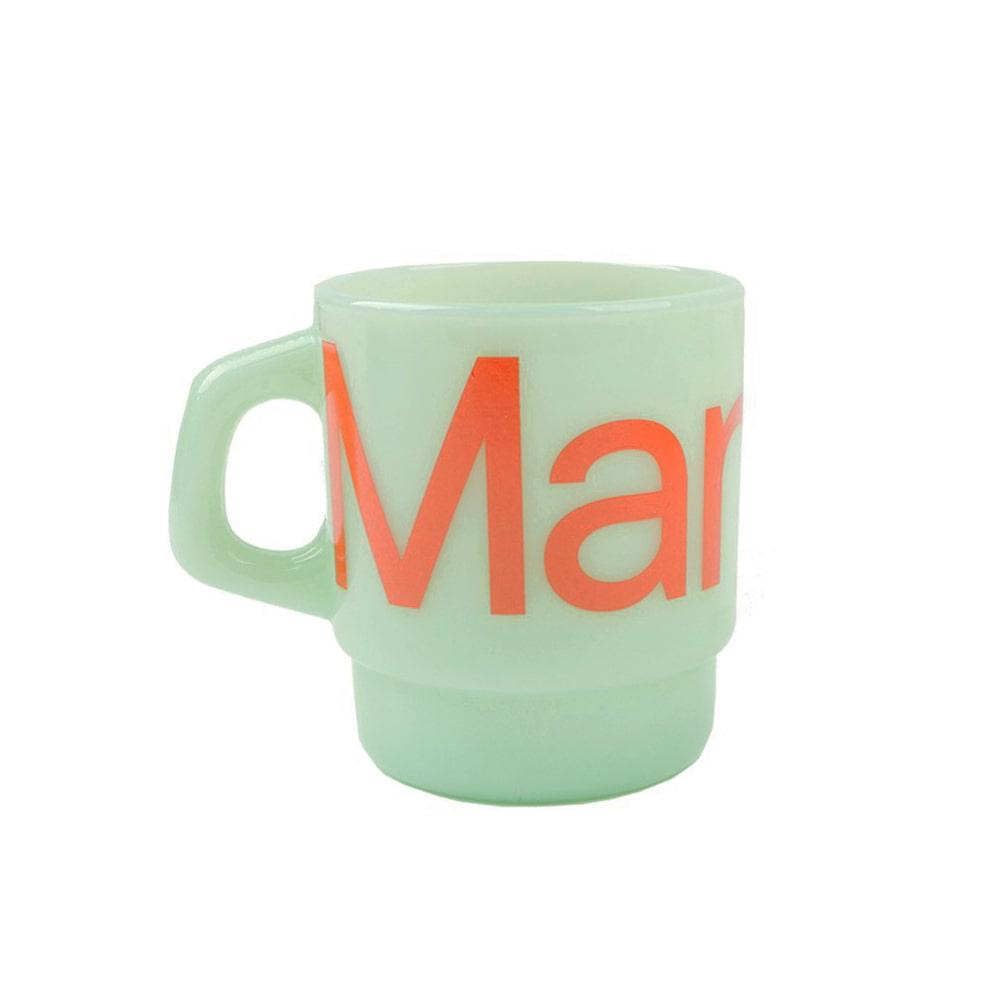 Mansion Milk Glass - Green/Orange