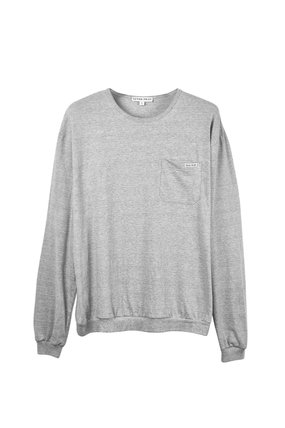 에덴 스트라이프 롱 슬리브 티셔츠 그레이