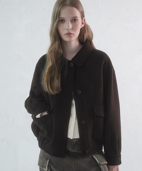 Modern Wool Collar Jacket BROWN
