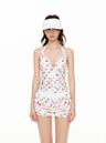 BETWEENAND Summer Fruit Dot Beach Ruffle Shorts Two Piece Set