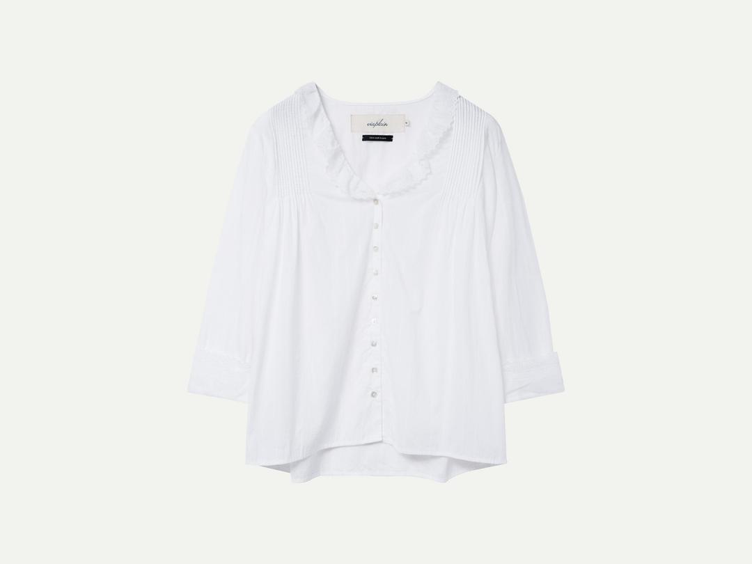 Via Mone frill blouse (Ivory)