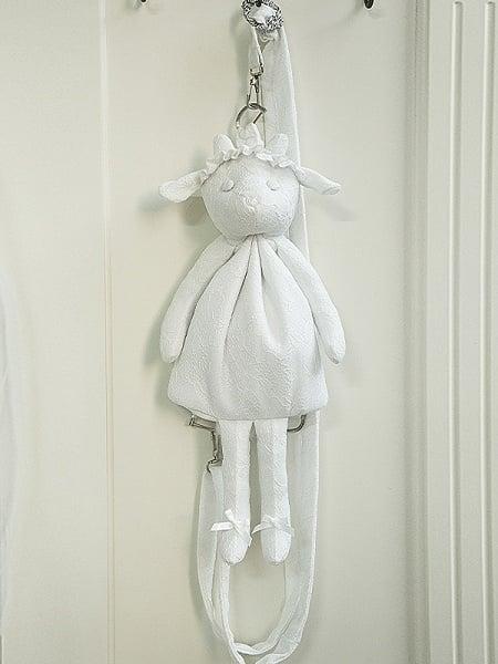 [$21.20]White Lamb Backpack / Crossbody Bag