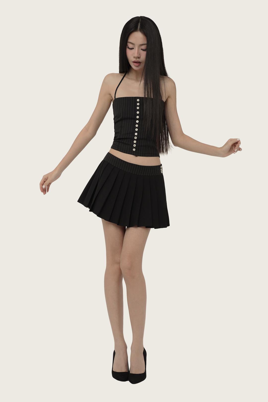 Jennie striped button skirt