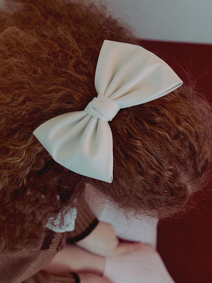 Faux Leather Ribbon Hair Pin