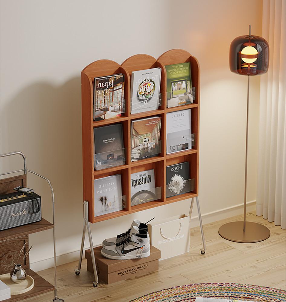 책 매거진랙 잡지꽂이 우드 아크릴 책꽂이 북타워 전단지 카달로그 디스플레이 이동식 거치대