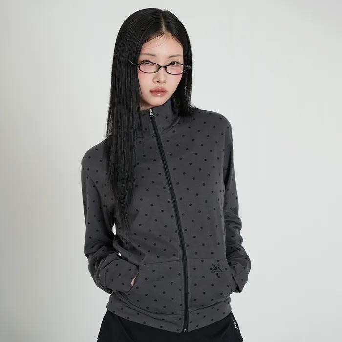 DOT SYMBOL ZIP UP - CHARCOAL