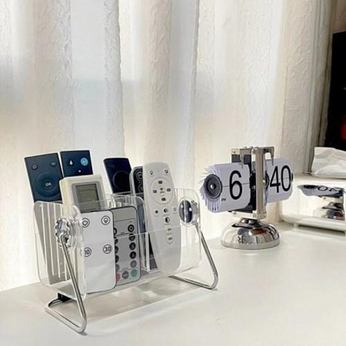 리모컨모아 투명 아크릴 칸칸이 정리함 책상 정리 브러쉬 보관