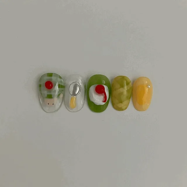 빠른출고!수제네일팁 체리메론빵