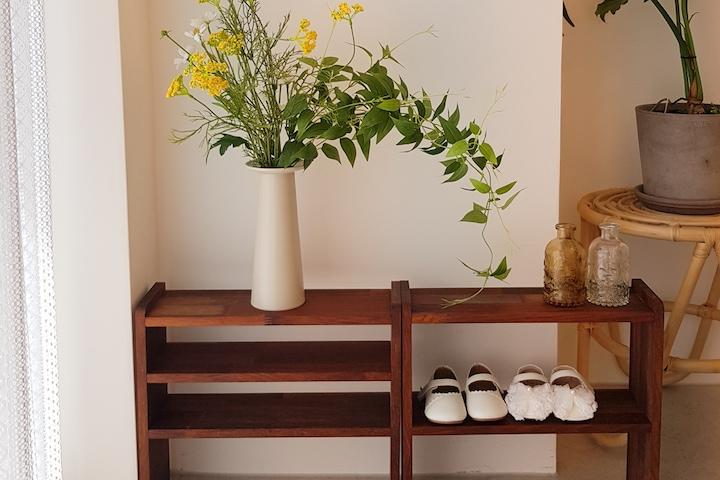 멀바우 다용도선반  2단 3단 다용도 주방 미니 원목 선반