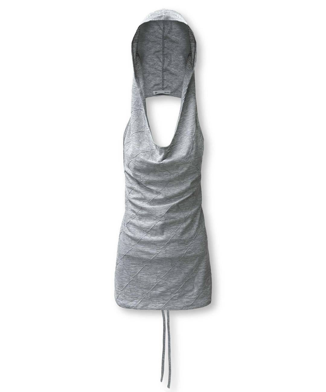 F/NO.9 LAYERED HALTER HOODIE, RHOMBUS GRAY