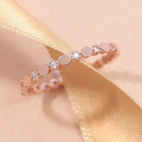 오에스티 여성용 925 은 도트 큐빅 레이어드 미스링 - 반지 | 쿠팡