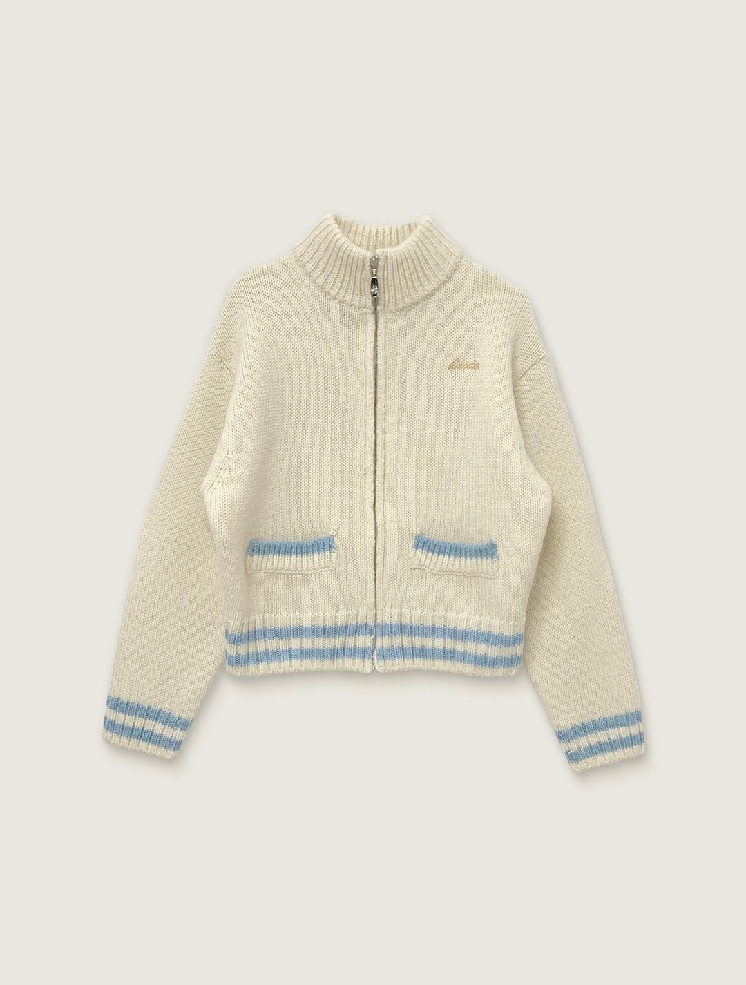 Bicolor zip-up knit (아이보리)