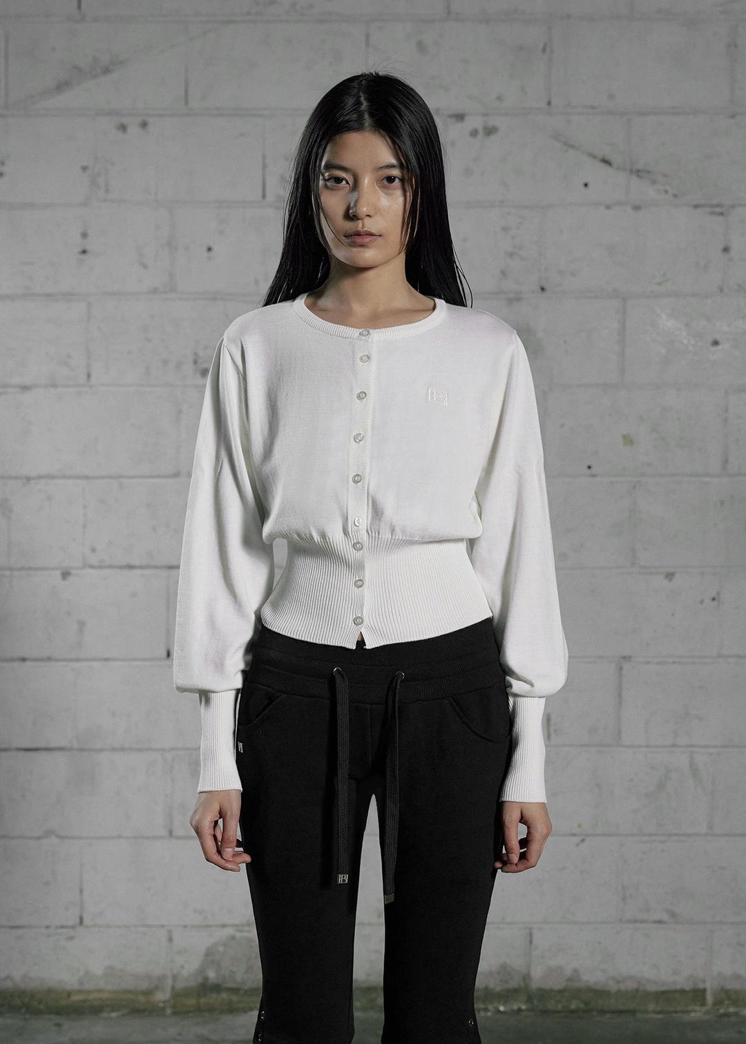 ESSENTIAL ROUND NECK CARDIGAN, IVORY