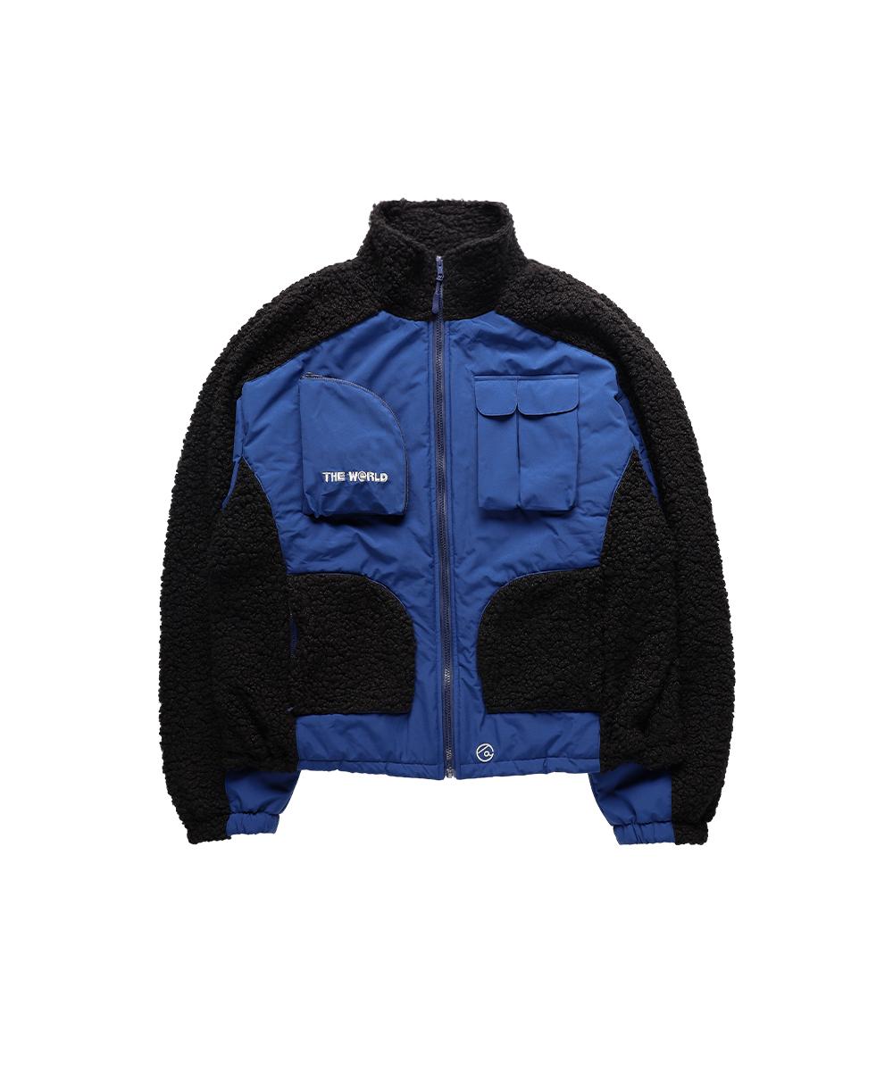 At symbol sherpa jacket blue