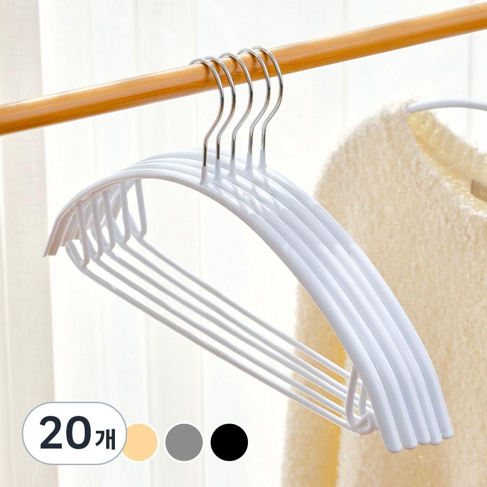 살림의기술 어깨뿔방지 논슬립 스틸 옷걸이, 화이트, 20개 - 정장/코트 옷걸이 | 쿠팡