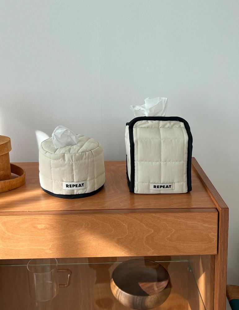 [리핏제작]패딩 휴지케이스 원형 정사각