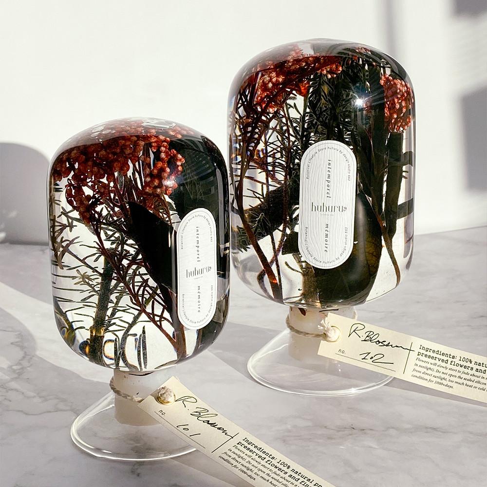 HUHURU 시그니처 무드등 인테리어오브제  화양연화 - 집들이선물 카페소품 워터볼 꽃선물 프리저브드 플라워 오너먼트
