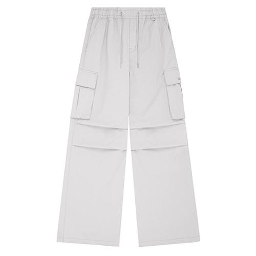 [3/20 예약발송] 파라슈트 워싱 와이드 코튼 카고팬츠 - LIGHT GRAY