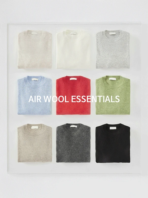 *쿠디 에어울 라운드 니트(15colors,울5%,M~XL)