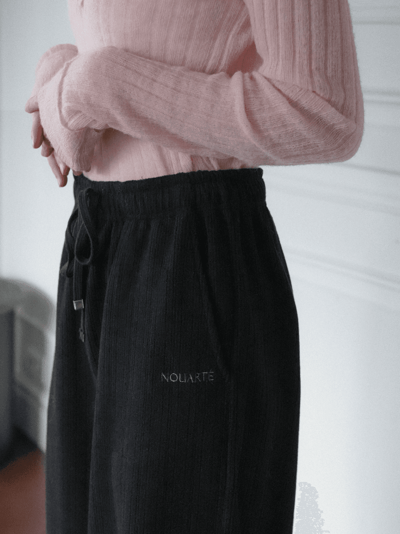 [NouArté] 루안 더블 스트링 팬츠 (블랙)