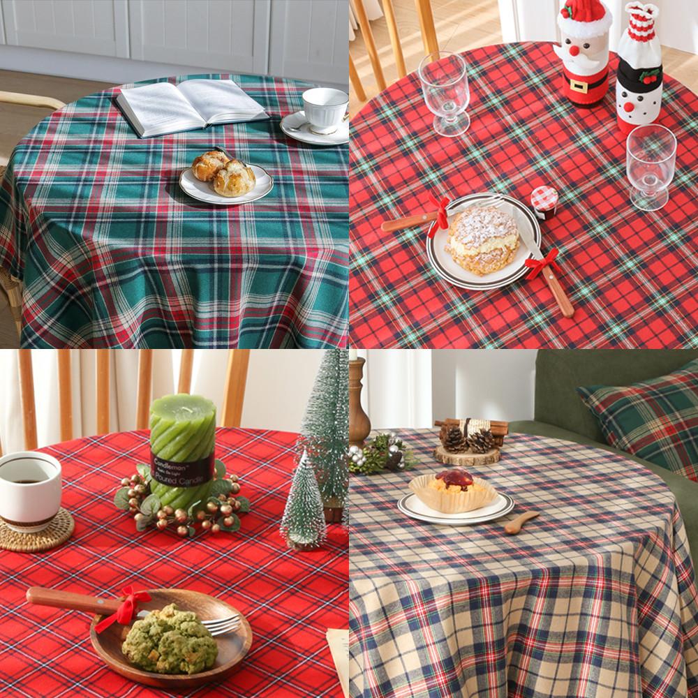 크리스마스 빈티지체크 테이블보 식탁보 2인용 4인용 6인용