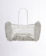 Fluffy Slouchy Satin Bag White/Ice Gray