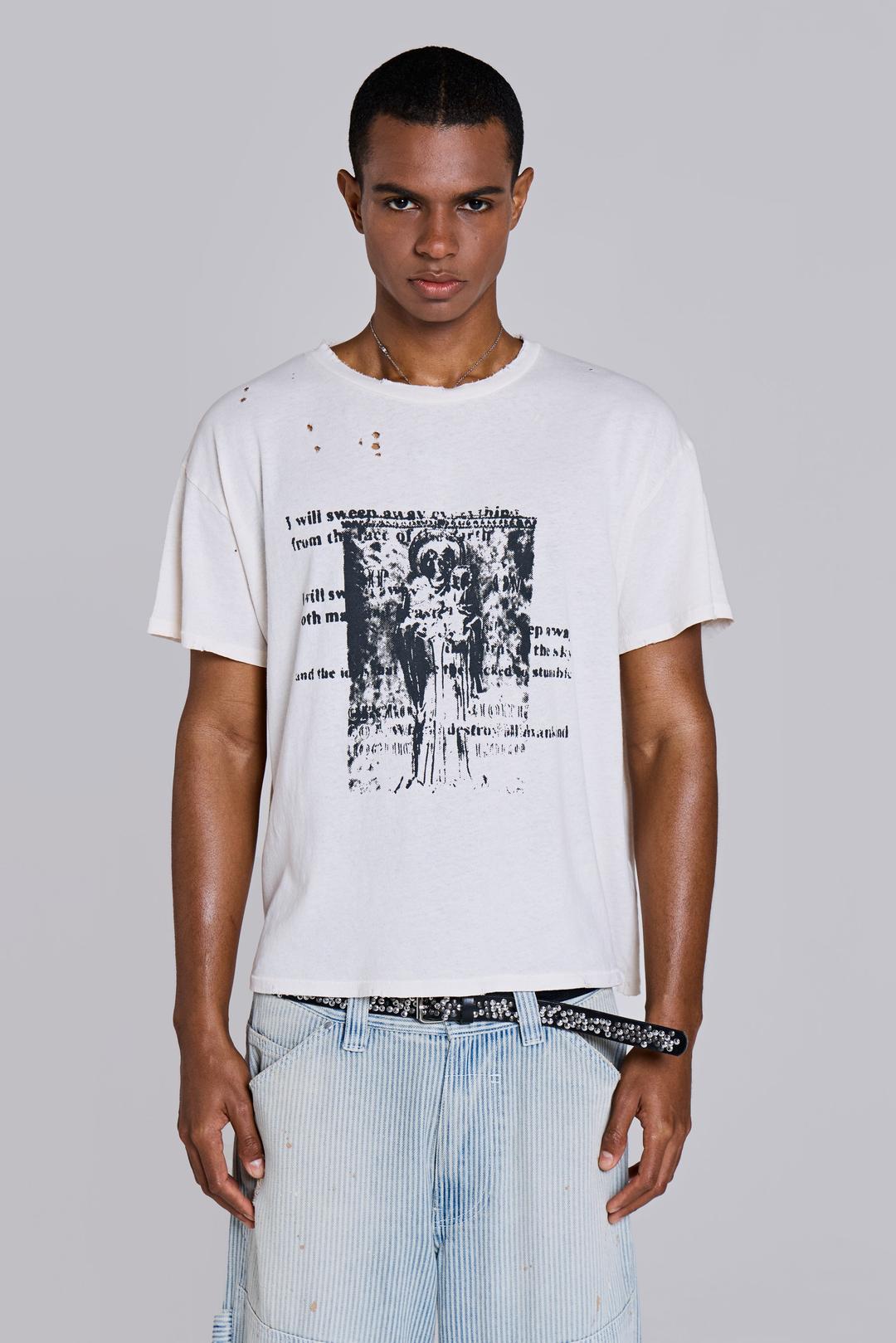White Etching Tee - XXS / White