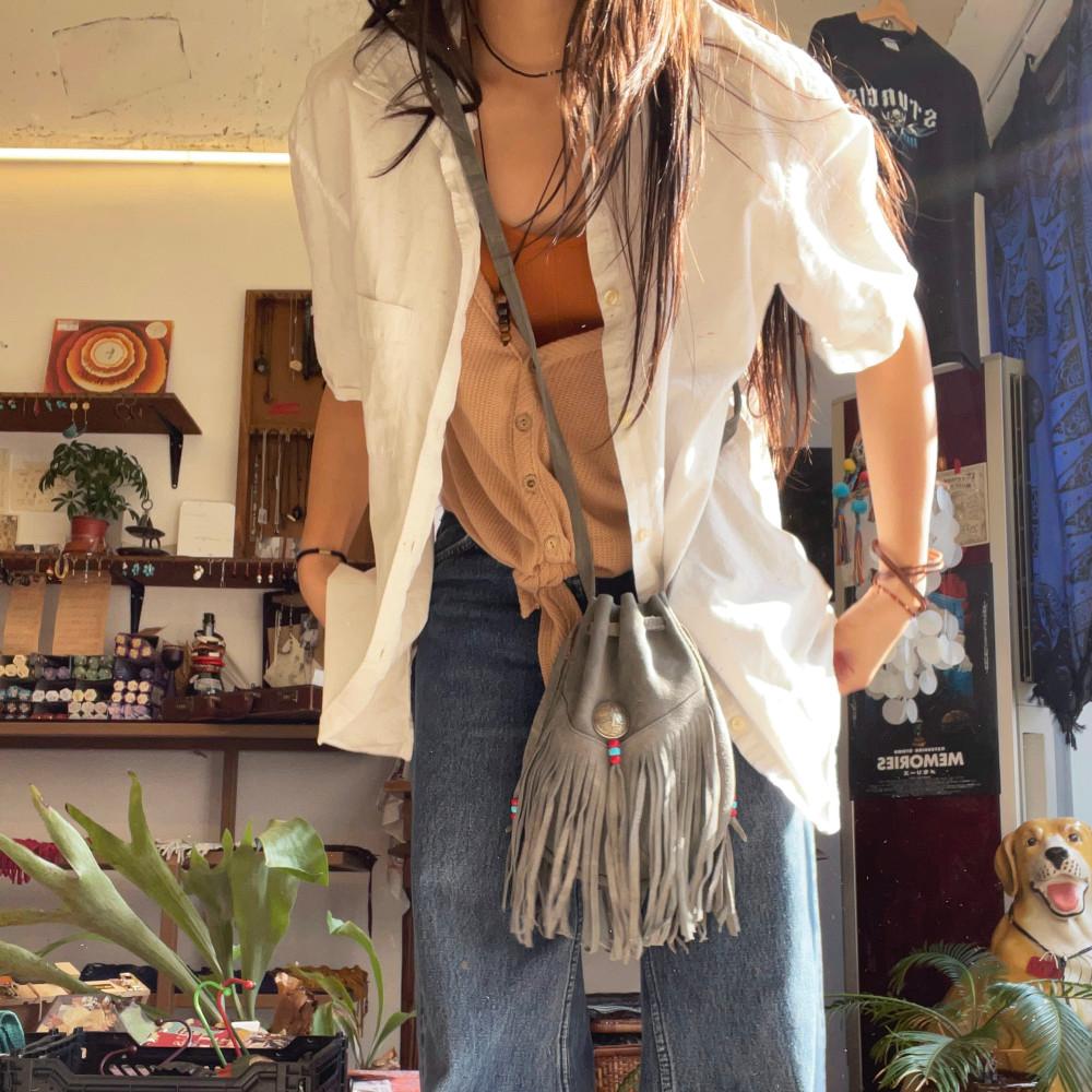 스웨이드 가죽 가방 히피백 휴대폰 가방 케이스 지갑 남성 여성 크로스백