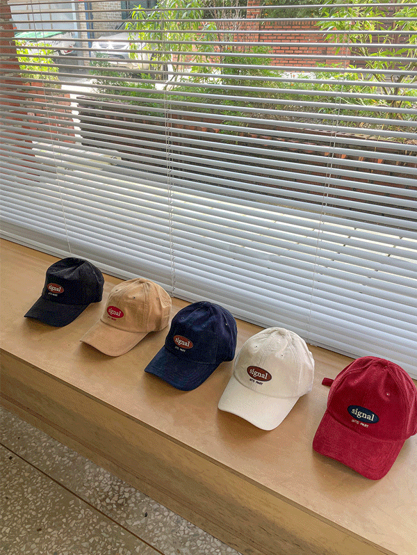 갠소 시그널자수패치골덴볼캡