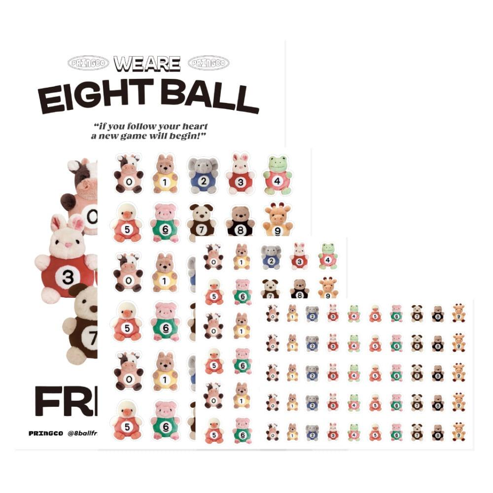 8Ball Frineds Mini Poster Sticker Set