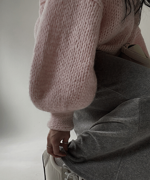 울5% 볼륨 브이넥 핸드메이드 가디건