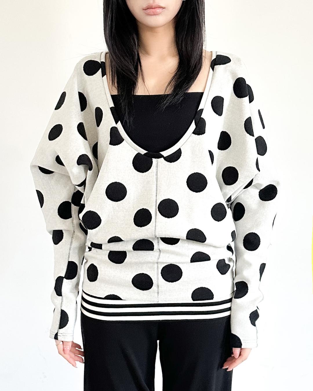 Loose-fit Shirring Dolman Top