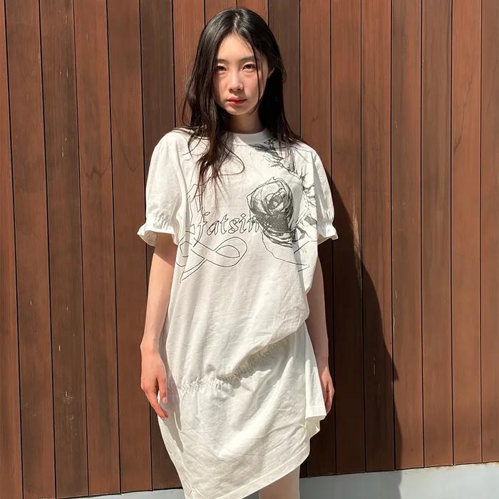 [남영서 착용]FFATS SHIRRING PUFF MIDI DRESS BIG BIG TEE_WHITE(NG2GSUT588A)